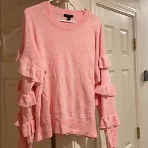 Pink Sweater with ruffle sleeves